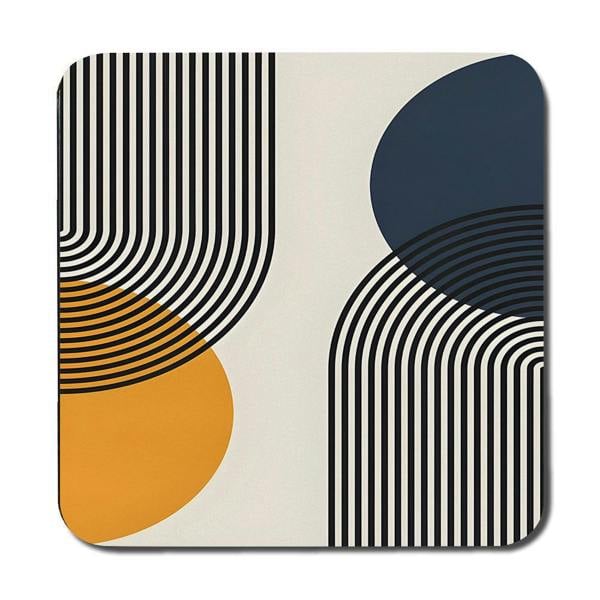 Benjamin Tate Design Set Of 12 Geometric Placemats And Coasters With Wood Backing