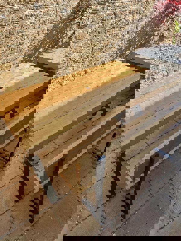 TRL Furniture Chunky Outdoor Bench with Back