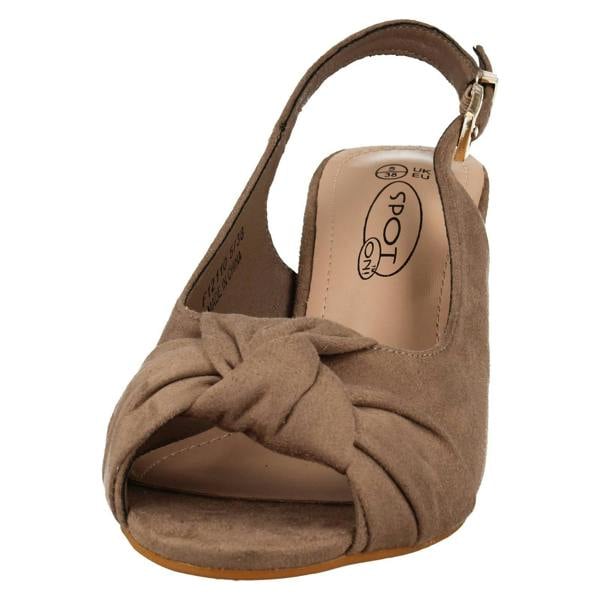 Spot On Ladies Spot On Wide Fit Sling Back Shoes With A Kitten Heel F12110