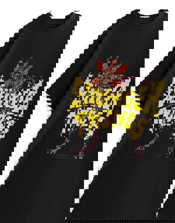 Stranger Things Unisex Black Demogorgon Short Sleeved T-Shirt