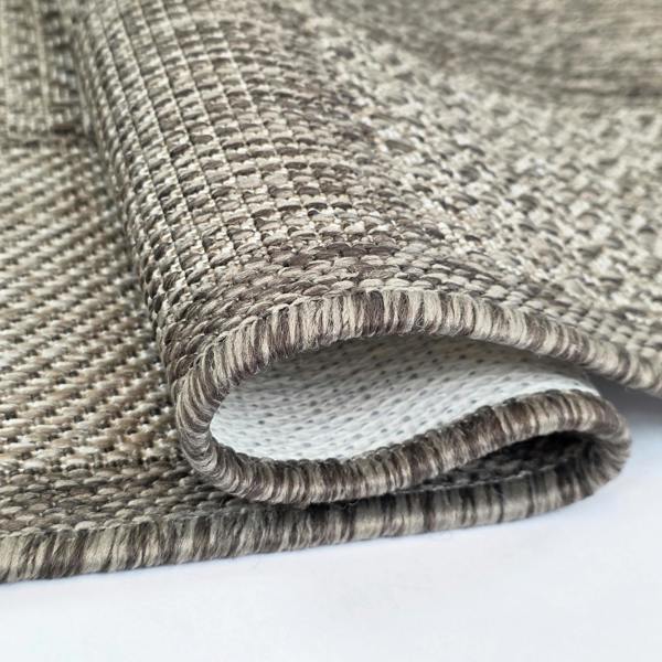 Non-Slip Rug for Kitchen, Dining Room and Hallway, Taupe Brown Flat Weave Sisal Look with Rubber Backing