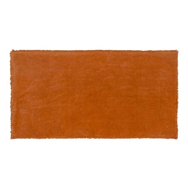 Yard Jaye Fringed Velvet Bedspread - Rust