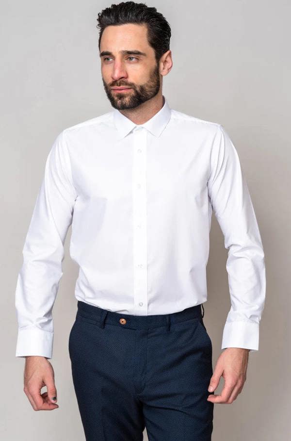 Marc Darcy Carter Long Sleeve Regular Fit Shirt - White