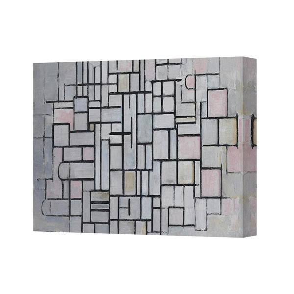 Benjamin Tate Design Abstract Geometric Canvas Wall Art Gray Pink Modern 2340