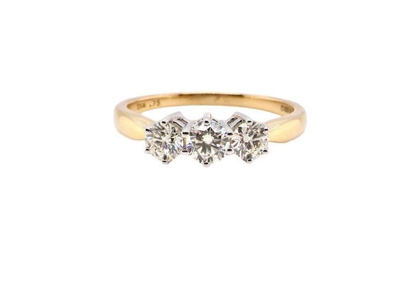 A modern three stone Diamond Ring