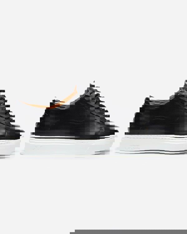 Oliver Sweeney Sirolo Mens Calf Leather Lightweight Trainers - Black/White