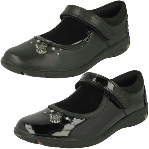 Clarks Girls Clarks Shell Detailed School Shoes Sea Shimmer K