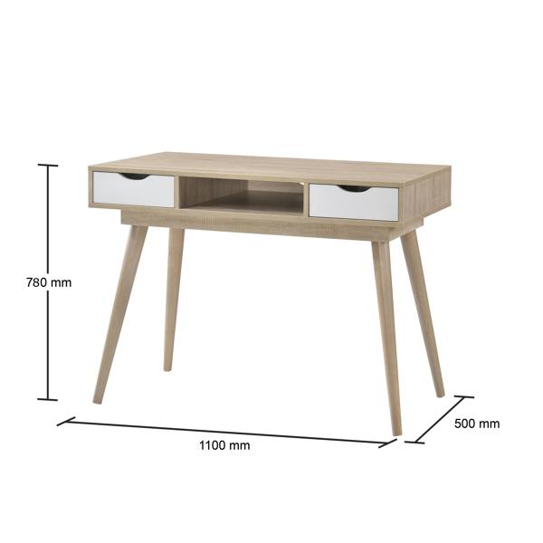 Timber Art Design Scandinavian 2 Drawer Computer Desk Office Furniture Retro Nordic MakeupTable