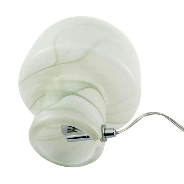 Modern Unique Green and White Marble Effect Glass Mushroom Table Lamp Image 3