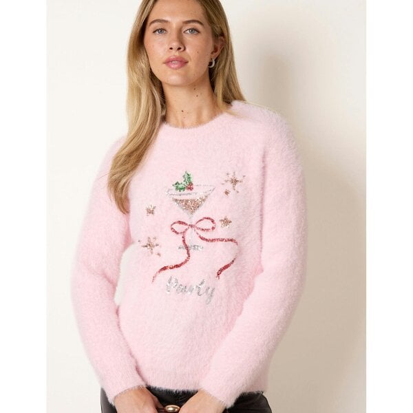 Blue Vanilla Christmas Cocktail Sequin Jumper