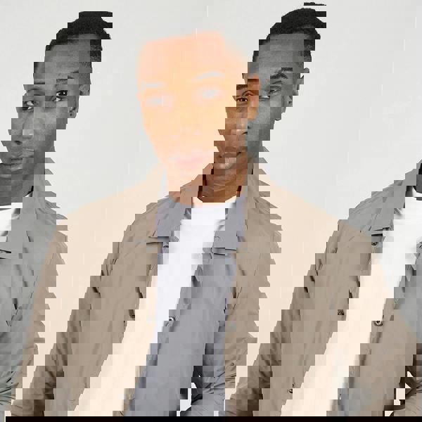 Brave Soul Taupe Lightweight Coach Style Jacket - Taupe Image 4