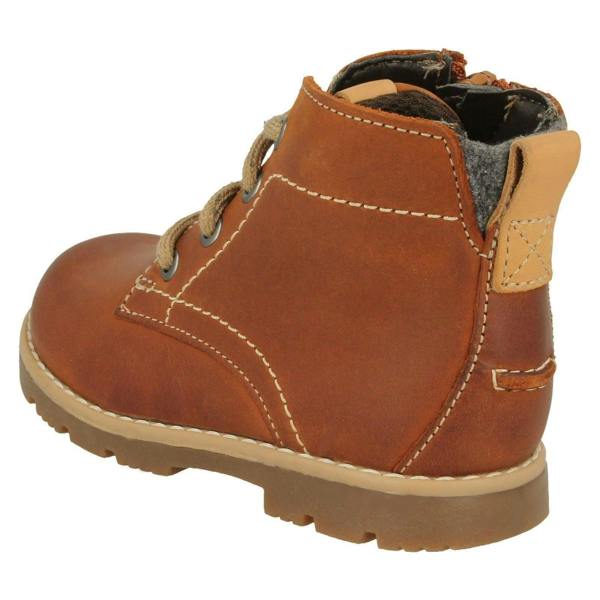 Clarks Infant Boys Clarks Lace Up Detailed Ankle Boots Comet Rock Inf