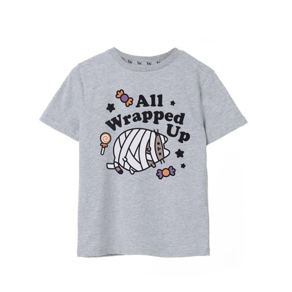 Pusheen Girls Halloween Mummy Marl T-Shirt - Grey