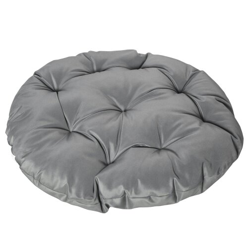 Wyld Haus Rarare Grey Rattan Swivel Papasan Style Moon Chair With Oversized Cushion