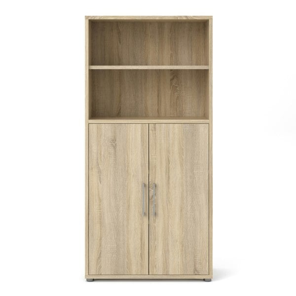 Furniture To Go Prima Bookcase 3 Shelves with 2 Doors in Oak