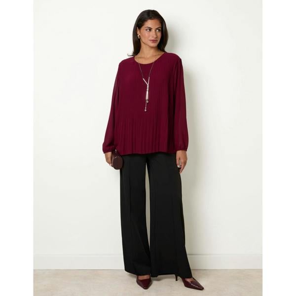 Blue Vanilla Long Sleeve Pleated Top