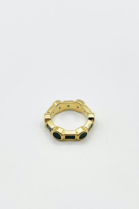 SVNX The 'Knox' Ring in Gold and Green