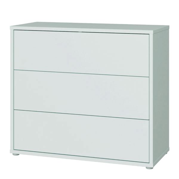 Alice Springs 3 Drawer Chest with Push-to-Open Drawers in Light Grey