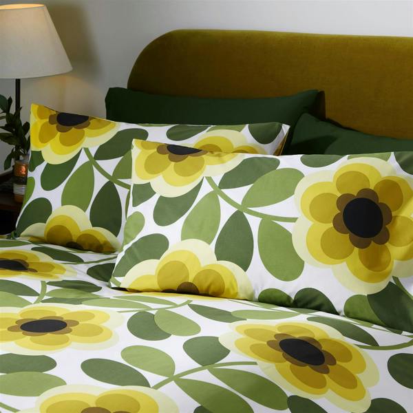 Orla Kiely Giant Water Lily Lemon Twist Super King Duvet Cover Set