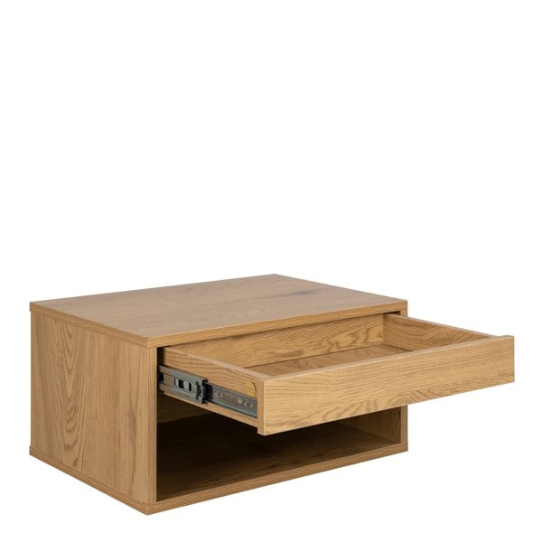 Furniture To Go Cholet Square Bedside Table with 1 Drawer in Oak