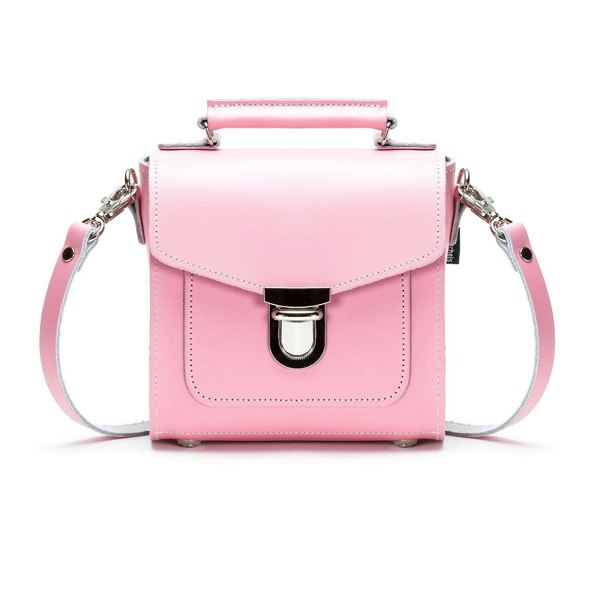 Zatchels Handmade Leather Sugarcube Handbag - Pastel Pink