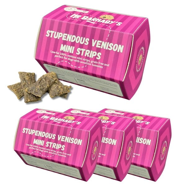 Mr Barnaby's Stupendous Venison Mini Strips Dog Treats (Pack of4)