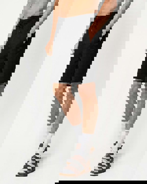 BOSS Orange Sewalk Mens Cotton-Terry Shorts With Logo Badge - Black 001