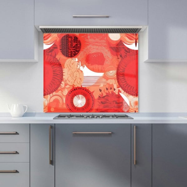 Warren Reed - Designer Abstract Red Sun pattern Kitchen Splashback