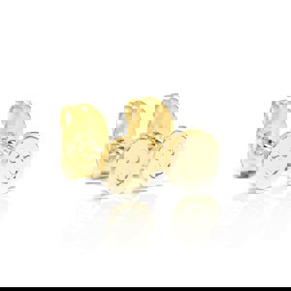 Say It With Children's Smiley Face Earrings - Yellow Gold Plated