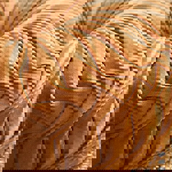 ANYHOUZ Round Pleated Velvet Pillow Soft Cushion Fill