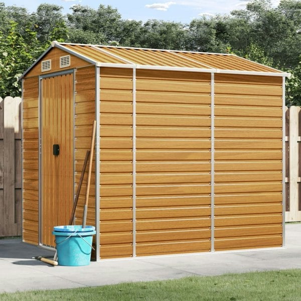 Berkfield Garden Shed Light Brown 191x215x198 cm Galvanised Steel