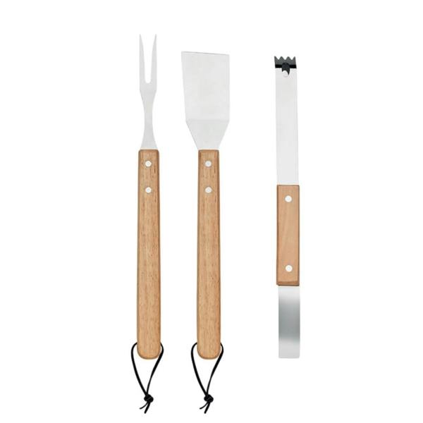 MidOcean Smokey Oak BBQ Tool Set (Pack of 3) - Wood - 