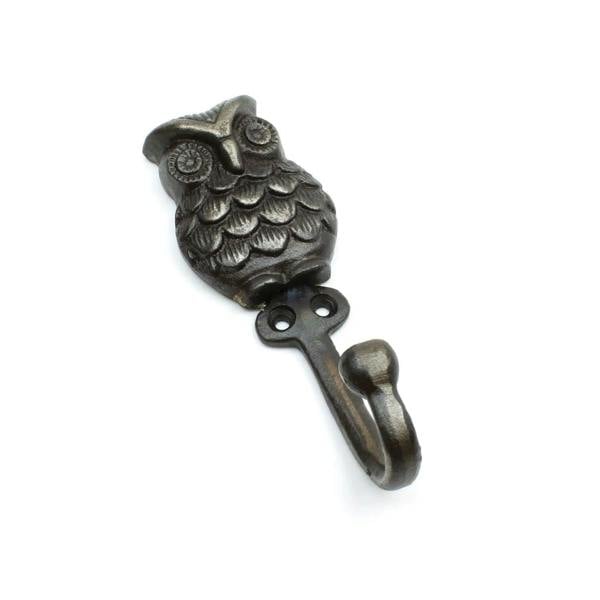 Antique Cast Iron Owl Hook