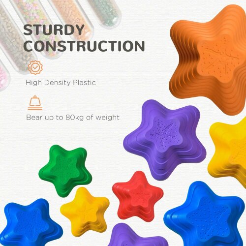 Bobobiy Balance Stepping Stones Kids, 6-Piece Starfish Style Non-slip Obstacle Course, Garden Sensory Toys for Toddler 3-8 Years