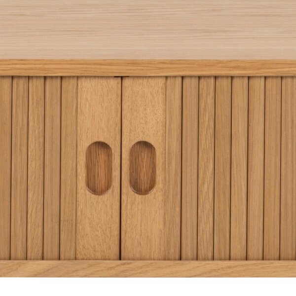 Wyld Haus Copenhagen Natural Oak Wood Etched TV Unit 2 Tambour Doors