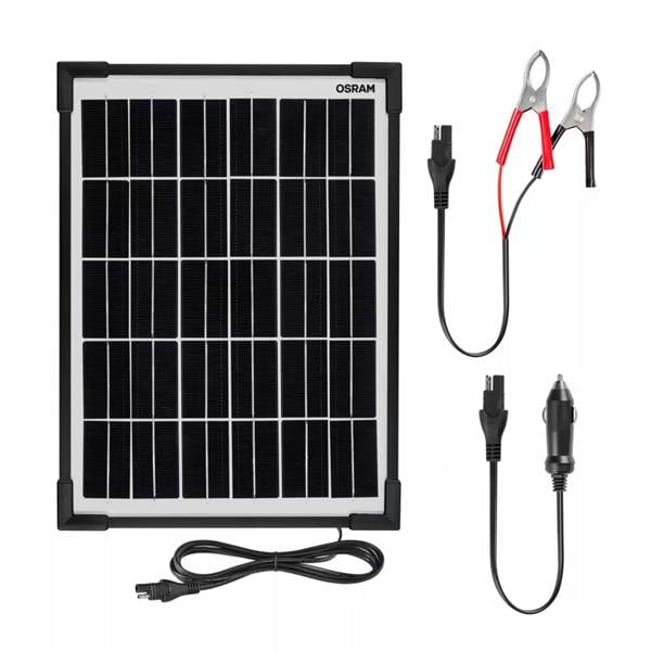 Osram 10W Solar Panel Battery Maintainer Charger, Ideal for Car, Motorbike, Jet ski, Golf