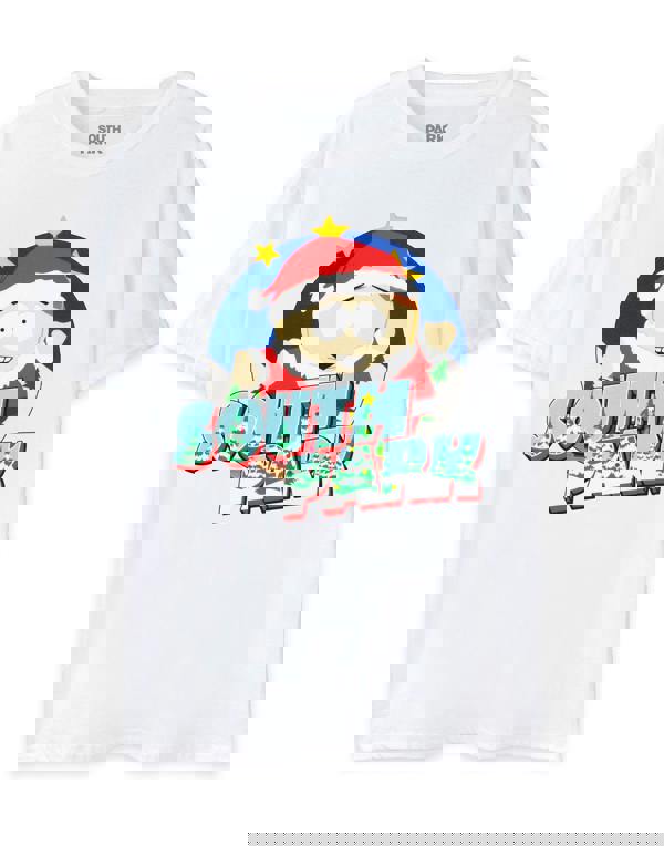 South Park Mens White Cartman Santa Short Sleeved T-Shirt