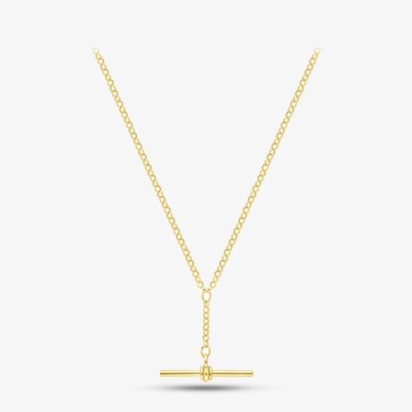 T. H. Baker 9ct Yellow Gold T-Bar Belcher Necklace CA023-18