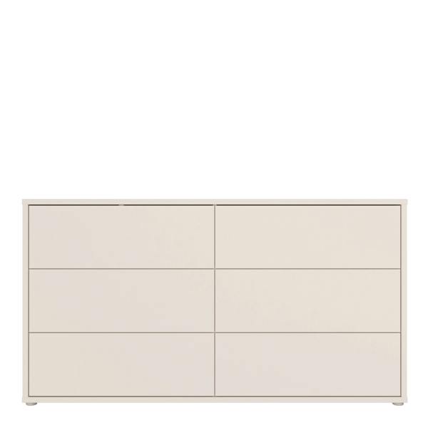Alice Springs 6 Drawer Wide Chest with Push-to-Open Drawers in Sand
