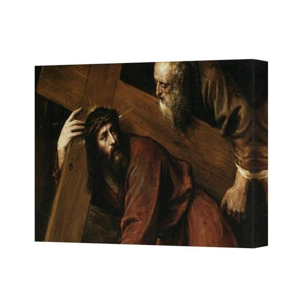 Benjamin Tate Design Jesus Carrying The Cross Canvas Print Christian Wall Art