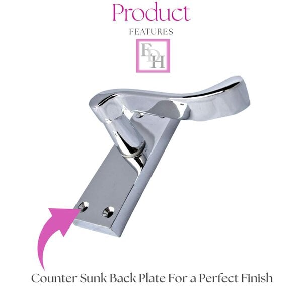 EDH Door Hardware Victorian Scroll Chrome Door Handles - Set of 4 Stylish Chrome Door Handles
