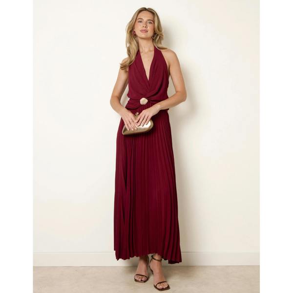 Blue Vanilla Cross Front Halter Dress