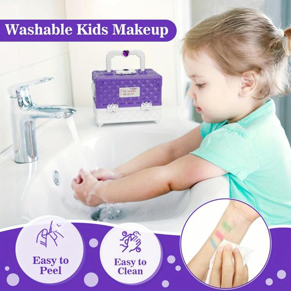 45-Piece Makeup Play Set with Washable Makeup Brushes