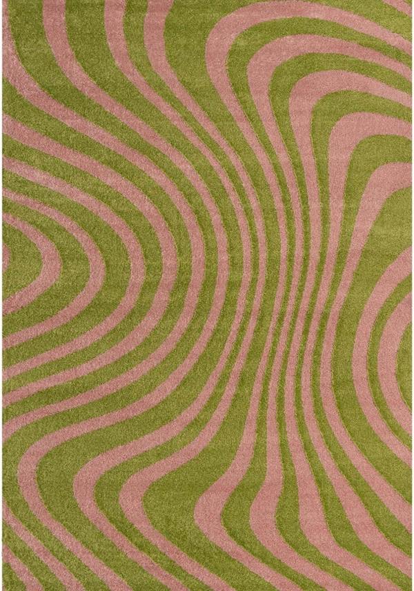 Joli Striped Green & Pink, Pet friendly Rug