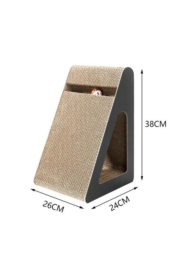 Living and Home Triangle Cat Scratching Post with Bell Ball， Easy to Install, Shavings Free, Scratch Resistant Sofa Cat Scratching Board