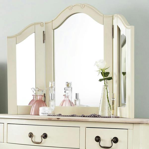 Juliette 3-Way Dressing Table Mirror, Wooden Frame Tabletop Mirror