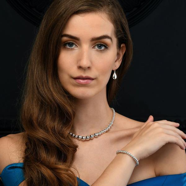 namana 925 Sterling Silver Beaded Ball Necklace