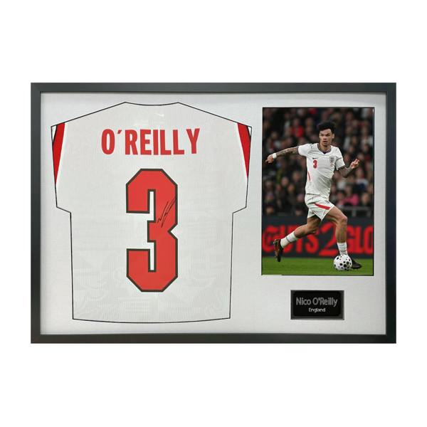 Nico O'Reilly Signed England Classic Frame