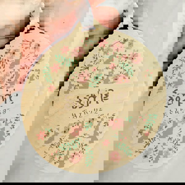 Personalised Memento Company Personalised Floral Easter Tree Wooden Decoration