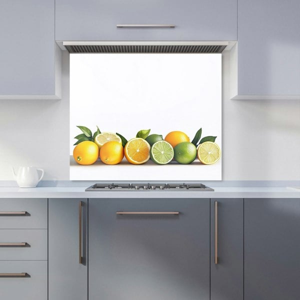 Warren Reed - Designer Citrus Parade on White Kitchen Splashback